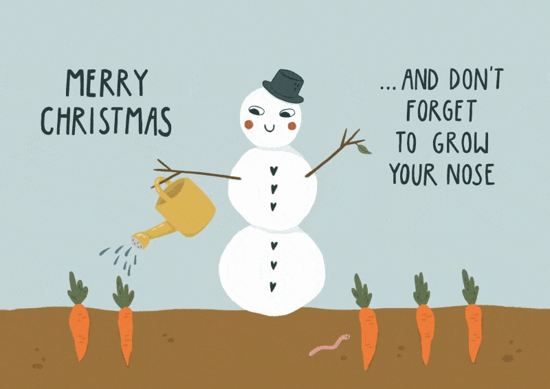 Einpflanzbare Weihnachtskarte "Snowman"